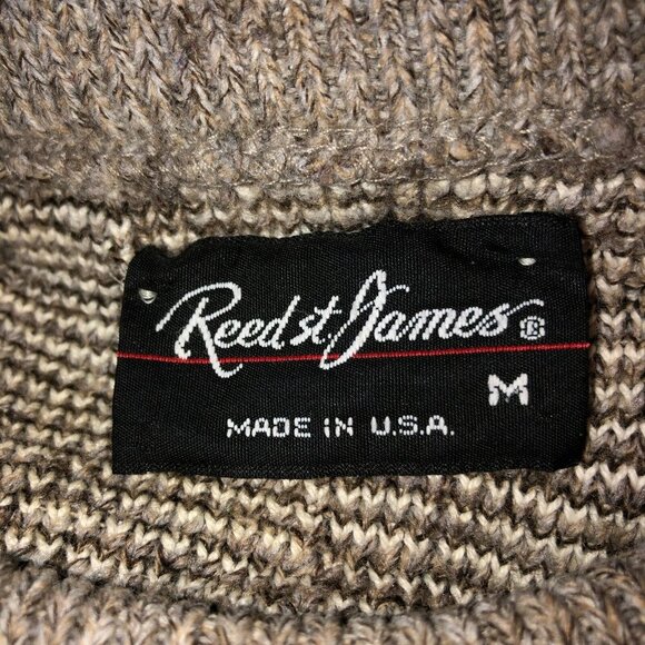 Reed St James Mens Medium Gray Beige Geometric Knit Pullover Sweater Size M VTG - Picture 8 of 8